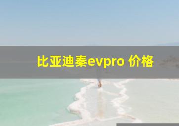 比亚迪秦evpro 价格